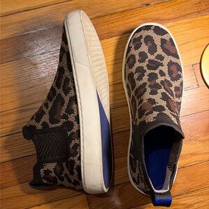 Rothy's The Chelsea Wildcat Jacquard Knit Ankle Boots Size 7